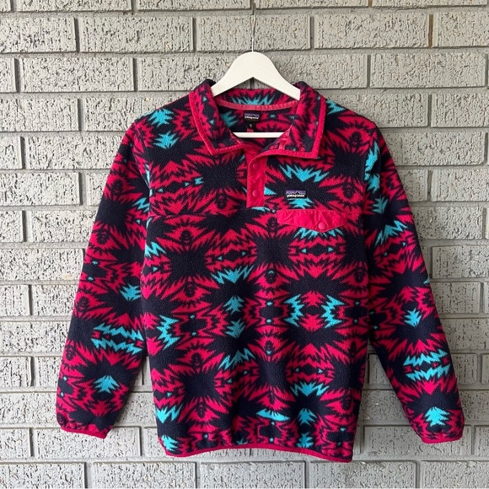 Patagonia Aztec Synchilla Snap-T Pullover Fleece Girls Size XL